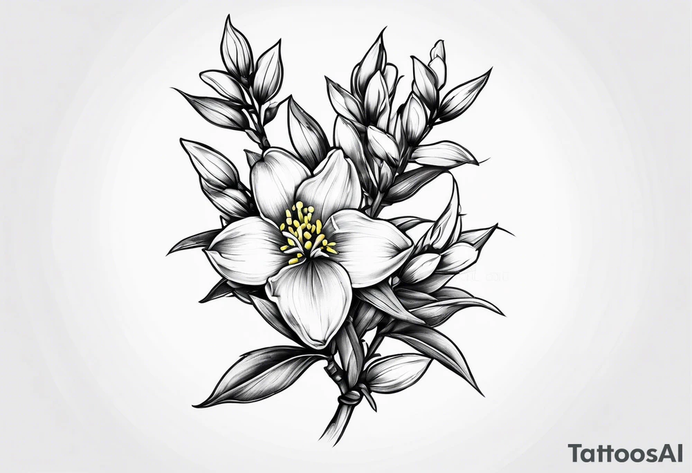 Forsythia flowers tattoo idea