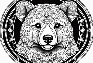 Teddy bear stain glass tattoo idea