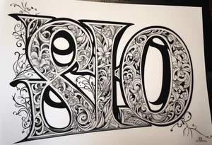 The words “900 DAYS” large gothic script tattoo tattoo idea