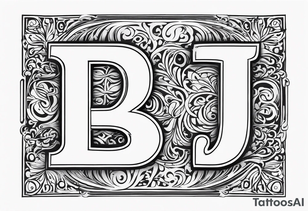 infiniry symbols with a letter B and 2 letter J’s tattoo idea