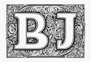 infiniry symbols with a letter B and 2 letter J’s tattoo idea