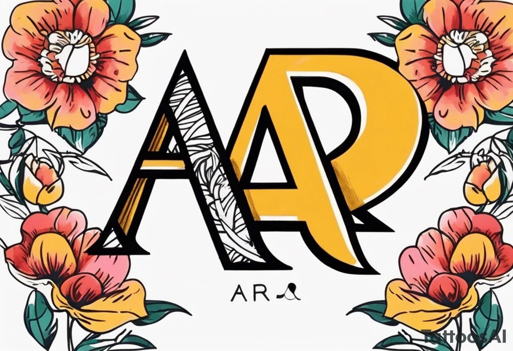 A headband with the letters A R in the middle tattoo idea