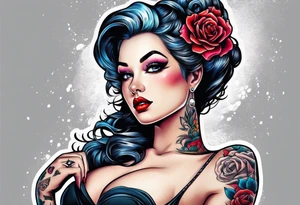 Sexy pinup ghost girl tattoo idea