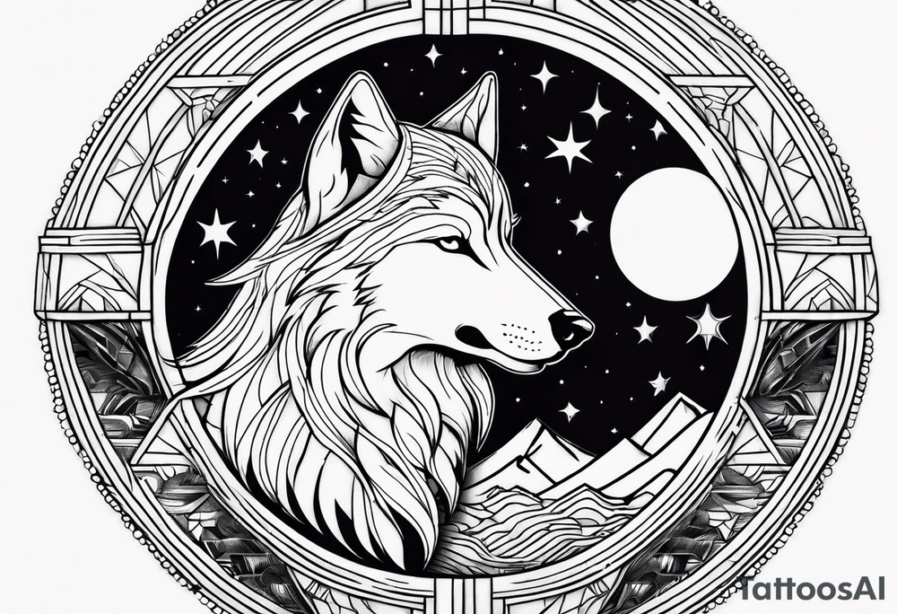 Wolf moon tattoo idea