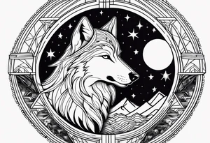 Wolf moon tattoo idea