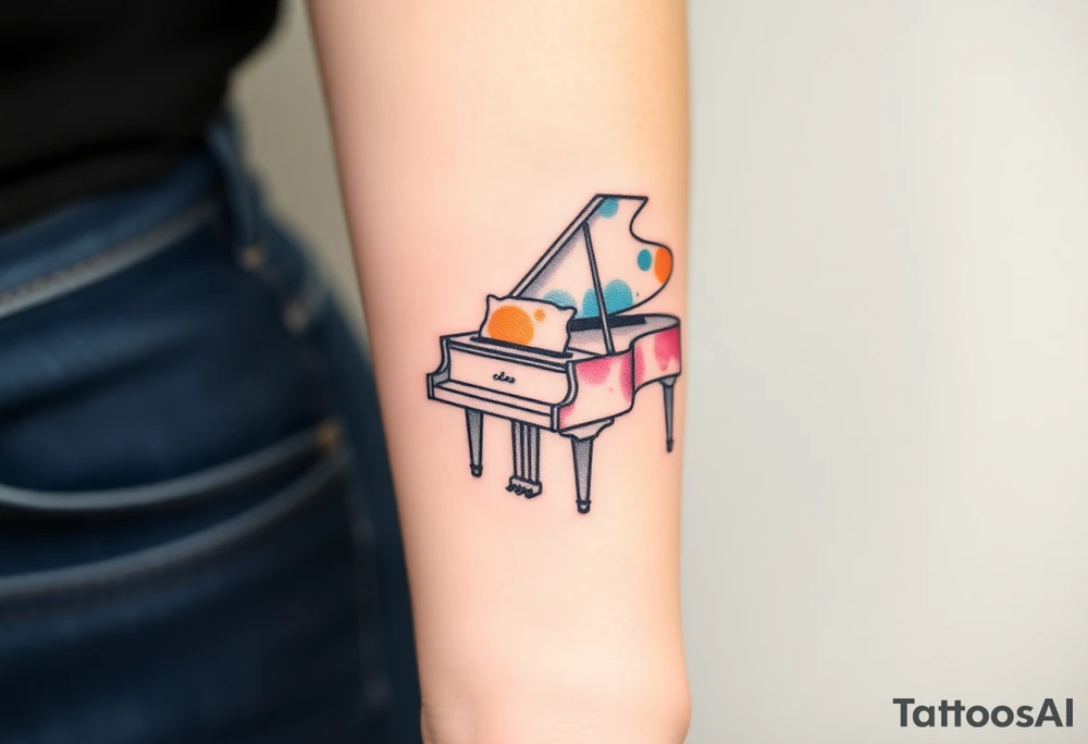 grand piano tattoo idea