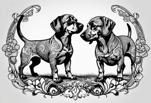 dashchund fight tattoo idea