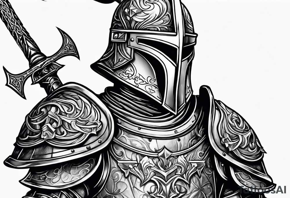 knight with heavy armor tattoo idea