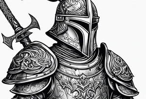 knight with heavy armor tattoo idea