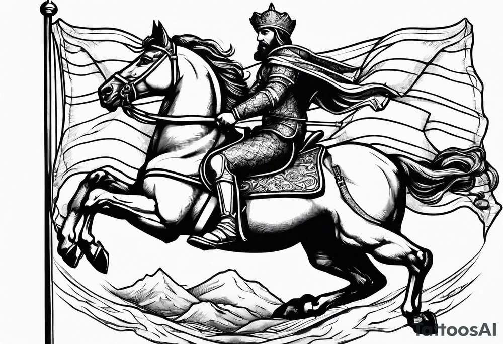 flag of saint george impailed on a lance tattoo idea