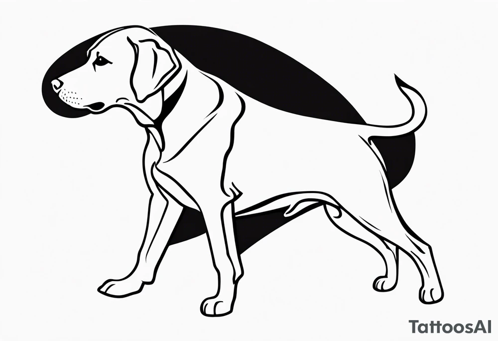 labrador, picasso, minimalist tattoo idea