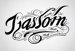 Jason cursive tattoo idea