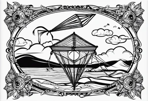 "Go Fly A Kite" spelled out in kite string tattoo idea