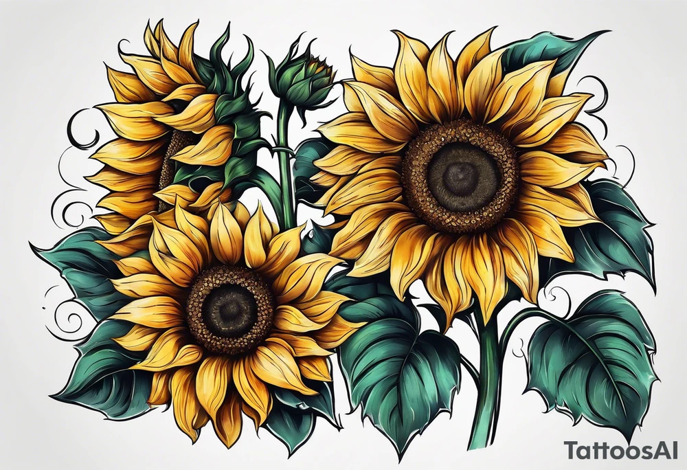 a sunflower tattoo idea