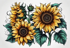 a sunflower tattoo idea