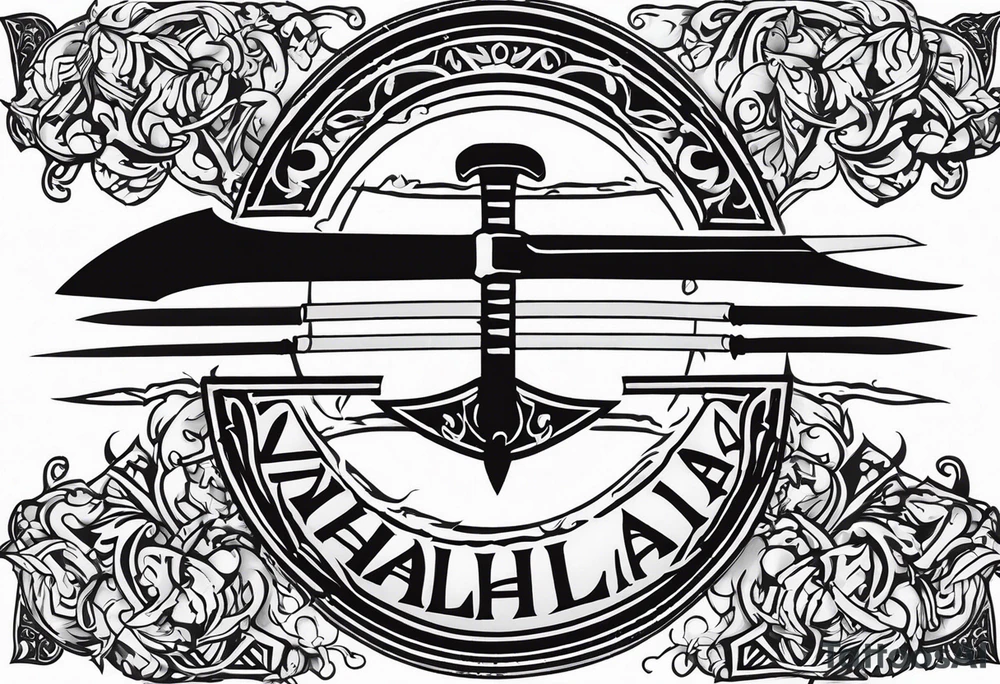 Valhalla sword axe tattoo idea