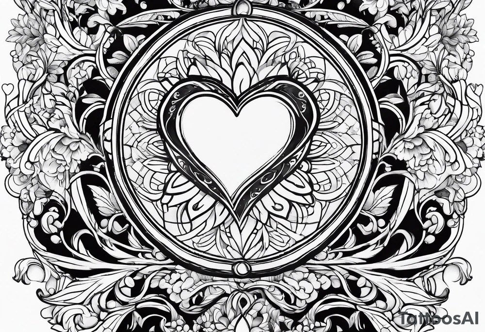 Heart pattern tattoo idea