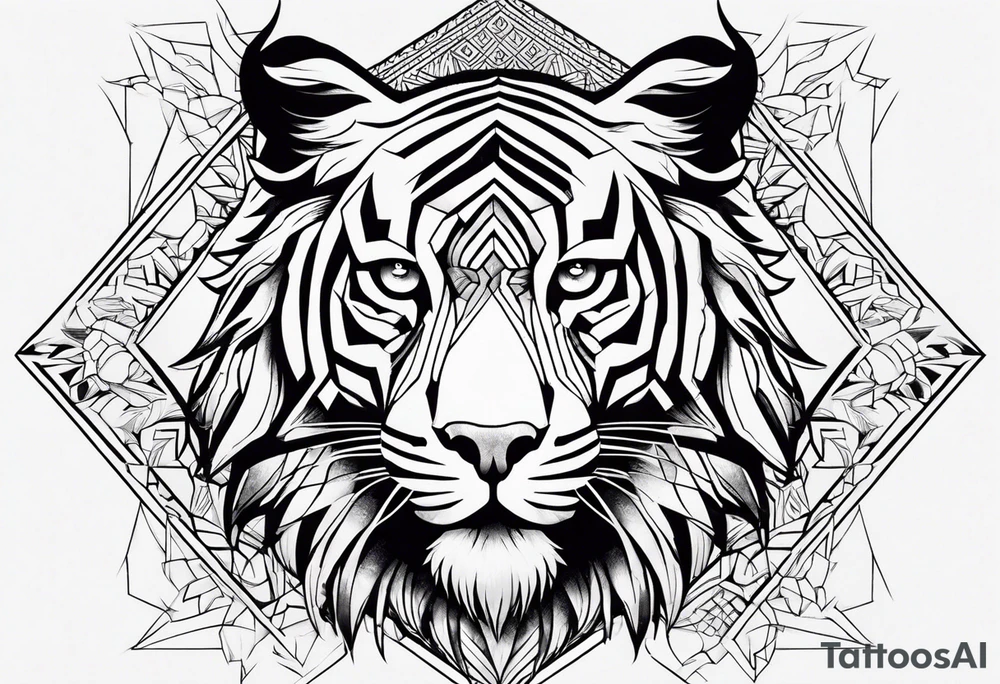 Тигр с тигренком, змея tattoo idea