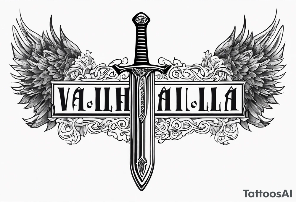 Valhalla sword funeral tattoo idea