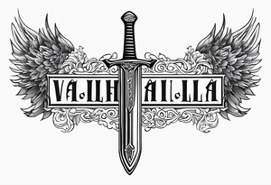 Valhalla sword funeral tattoo idea