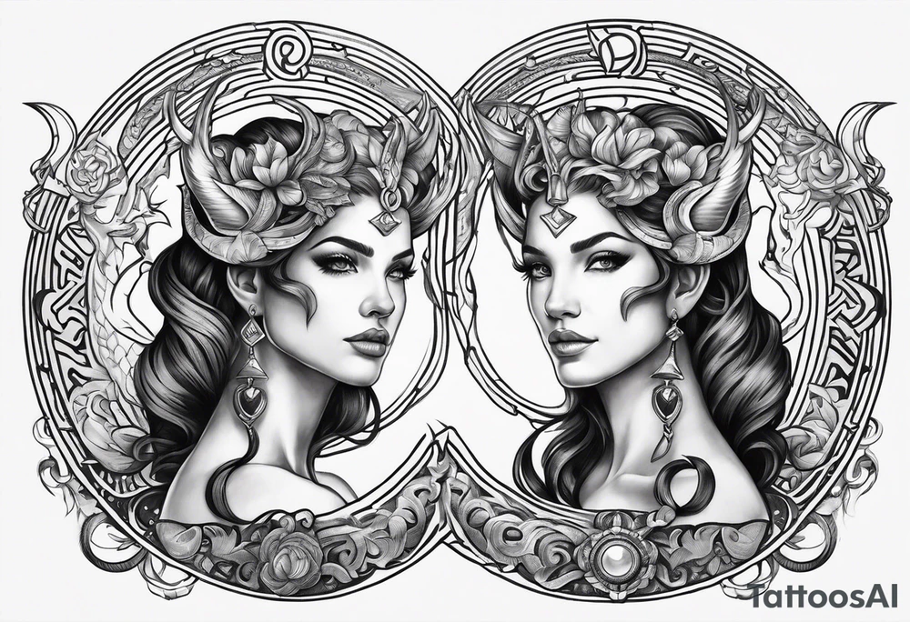Gemini sign Capricorn sign tattoo tattoo idea