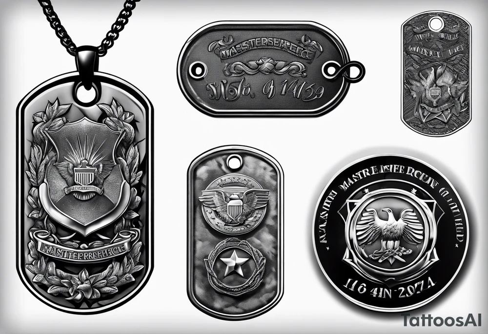 Military memorial dog tags tattoo idea