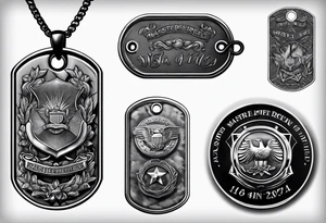 Military memorial dog tags tattoo idea