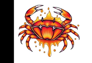 Crab in honey tattoo idea