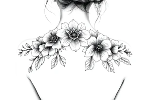 Flowers on your full back woman tattoo idea