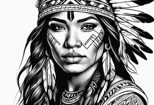 native American woman tattoo idea