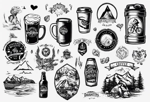 two daughters, Brisbane, coffee, hiking, cycling, beer, gym tattoo idea