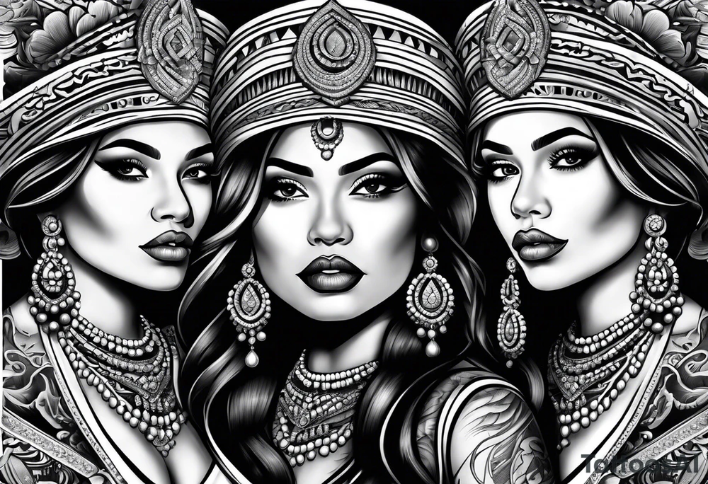 Donna chicano cholita gang tattoo idea