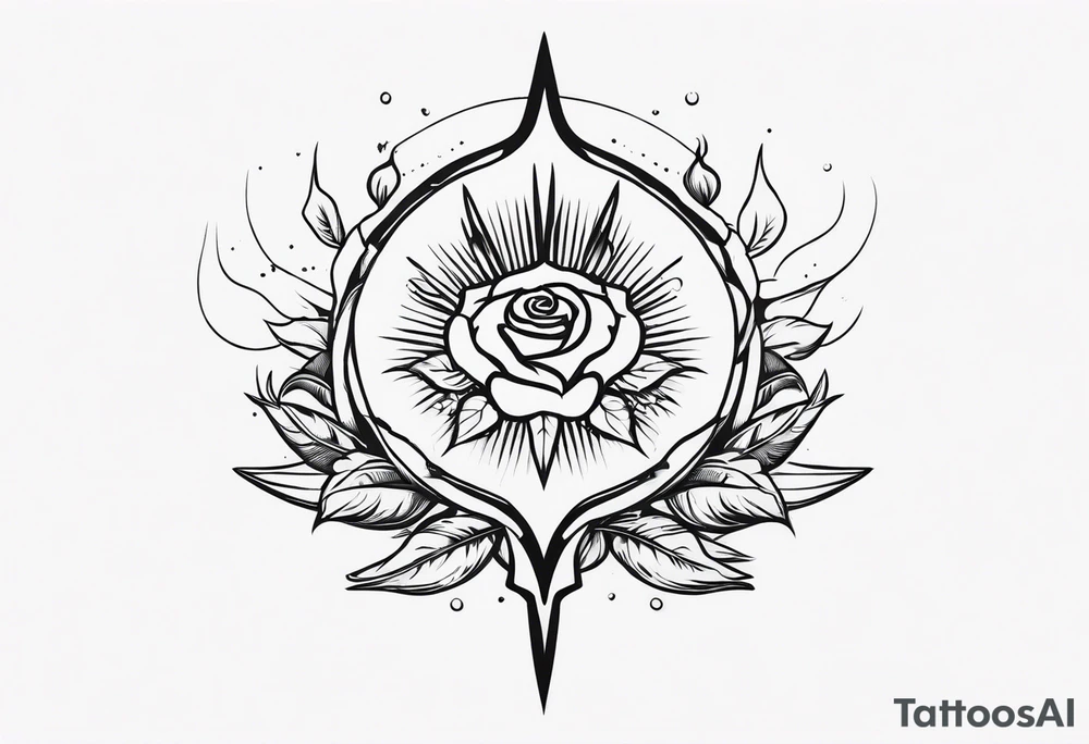 Dagger sun rose tattoo idea