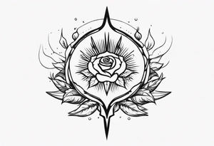 Dagger sun rose tattoo idea