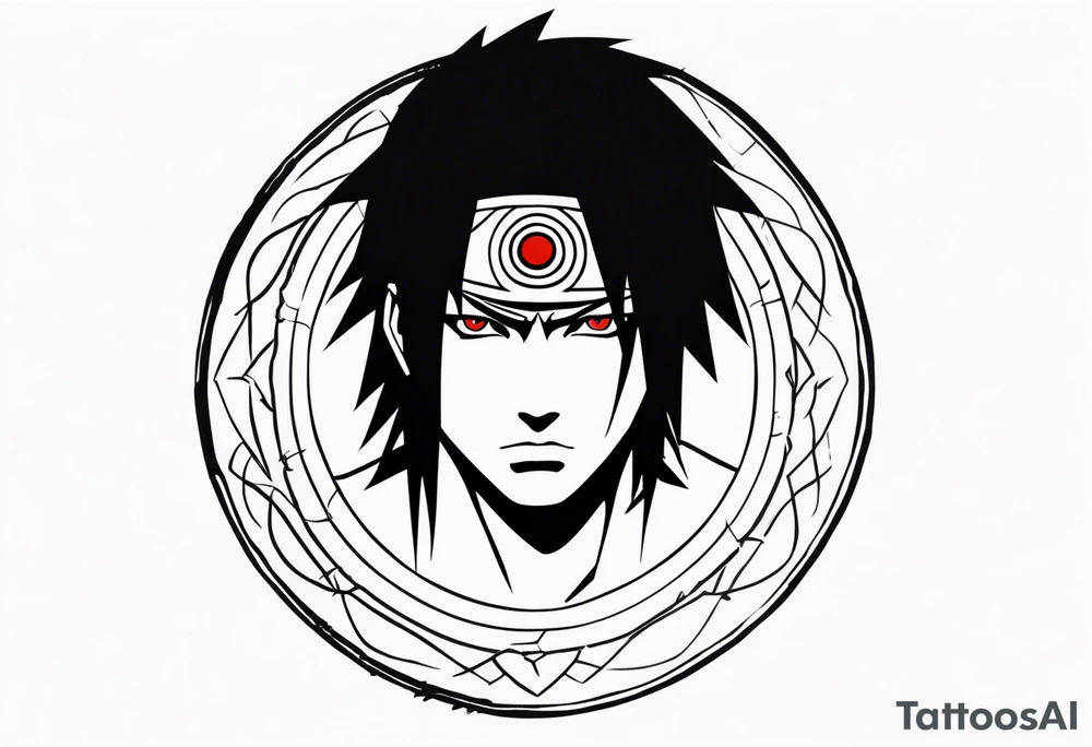 sasuke curse mark and sharingan tattoo idea