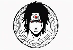 sasuke curse mark and sharingan tattoo idea