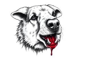 sheepdog with a bloody mouth. tattoo idea