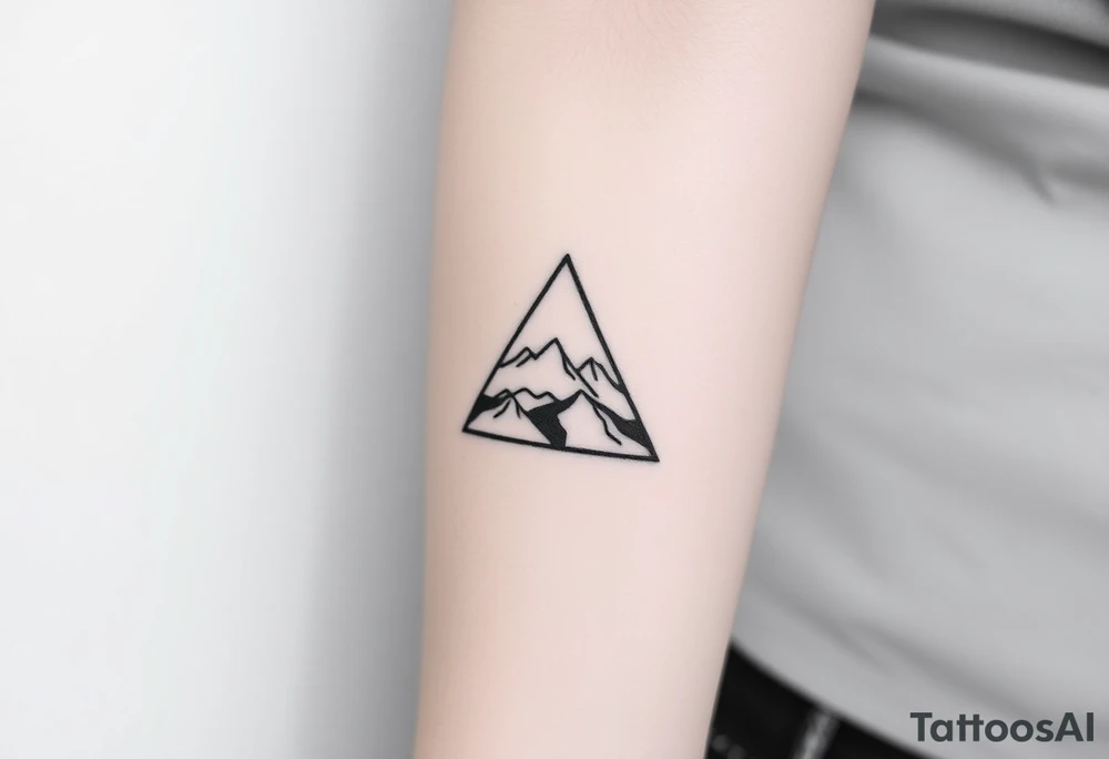 Geometric small triangle about different paths in life merge together and become stronger together tattoo idea
