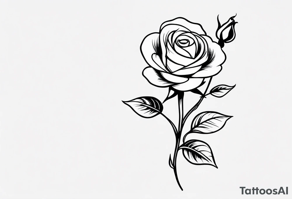 long stem rose tattoo idea