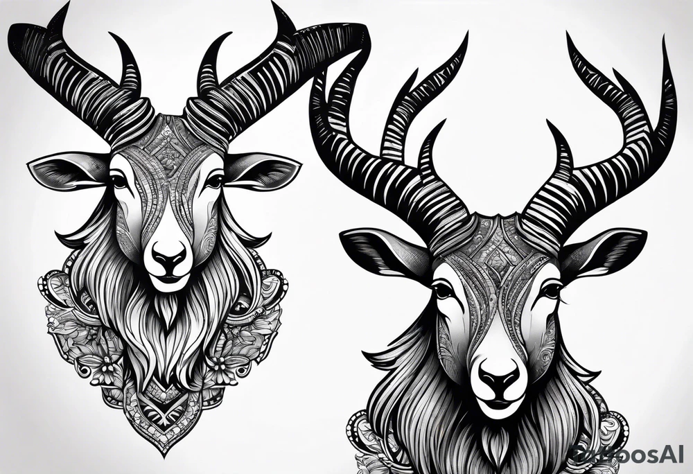 ibex head tattoo idea