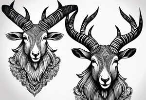 ibex head tattoo idea
