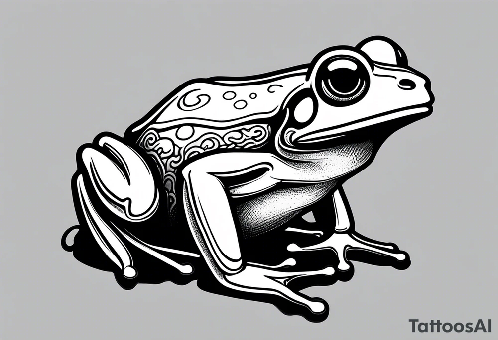 Small frog with pride flag tattoo idea
