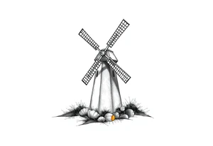 a city of Pointe claire windmill tattoo idea