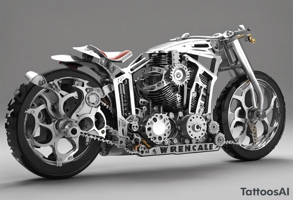 1.	Engine Block: Make this the central feature, showcasing detailed parts like the cylinders, valves, and intricate mechanical components.
	2.	Gears and Pistons: Surround the engine with interlocking gears and pistons, adding depth and complexity. These can wrap around the wrist and flow onto the hand.
	3.	Wrenches and Tools: Incorporate tools like wrenches, screwdrivers, and even a car jack for a touch of the mechanic’s craft.
	4.	Exhaust Pipes: Use curving exhaust pipes to create movement and flow, guiding the eye along the design.
	5.	Speedometer and Gauges: Include a speedometer or tachometer to emphasize performance. These can be placed on the wrist or back of the hand.
	6.	Spark Plugs and Nuts: Scatter smaller elements like spark plugs, nuts, and bolts to fill in gaps and add intricate details. tattoo idea