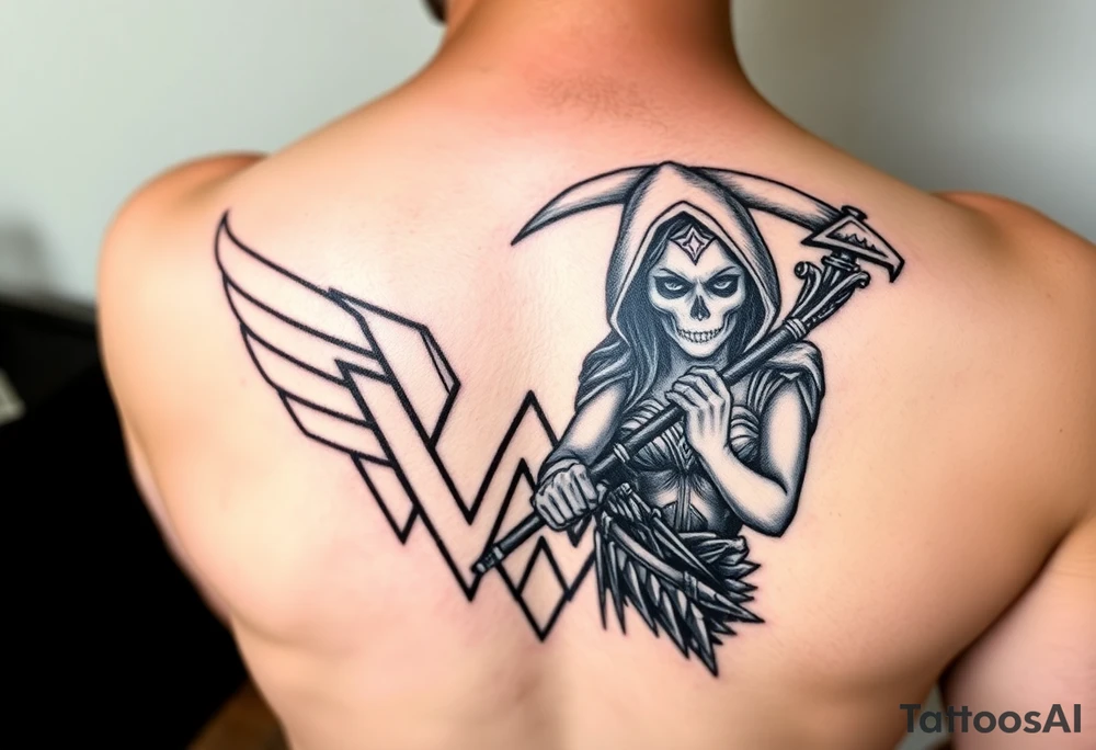 Wonder Woman, grim reaper tattoo idea