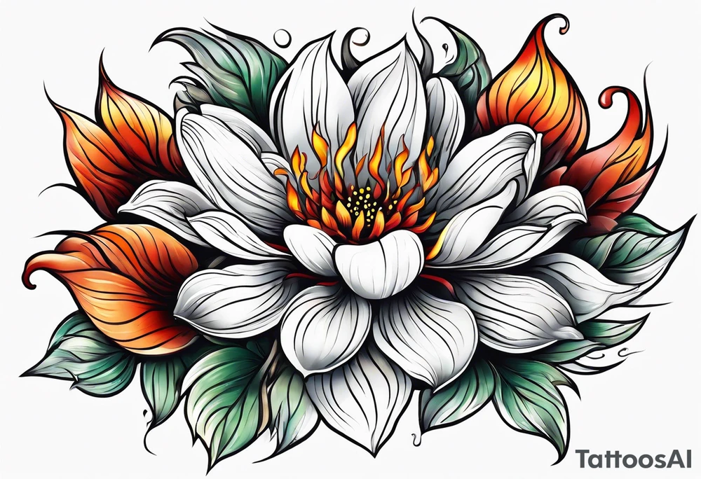Flower fire for a male tattoo tattoo idea