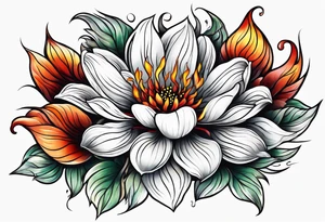 Flower fire for a male tattoo tattoo idea