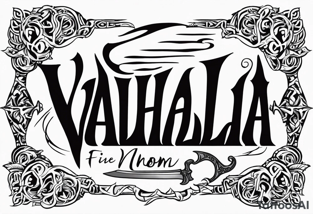 Valhalla fire sword chains mom tattoo idea