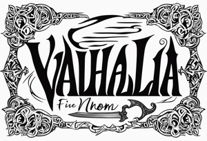 Valhalla fire sword chains mom tattoo idea