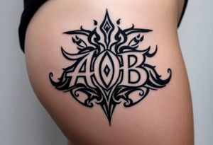 AOB lettering tattoo idea